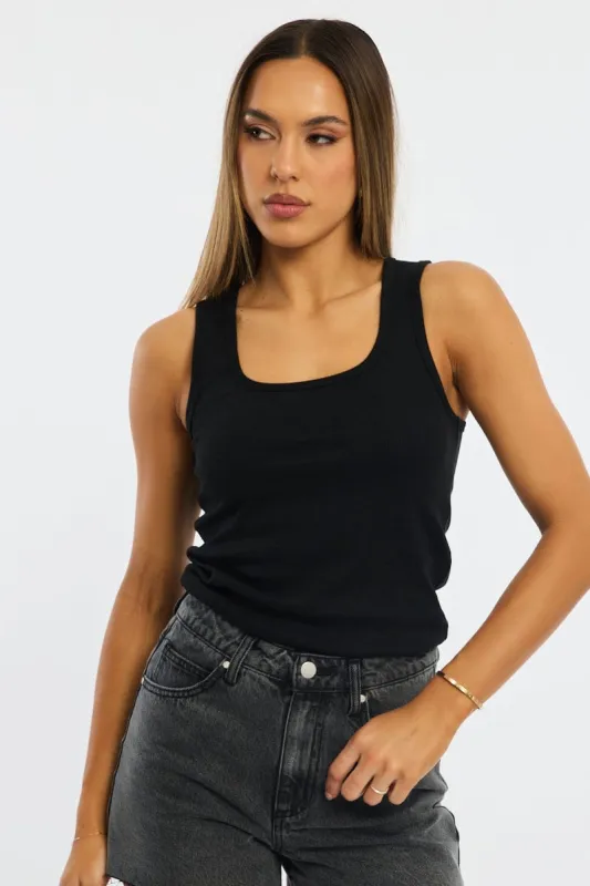 Black Tank Sleeveless sold by Ally Fashion