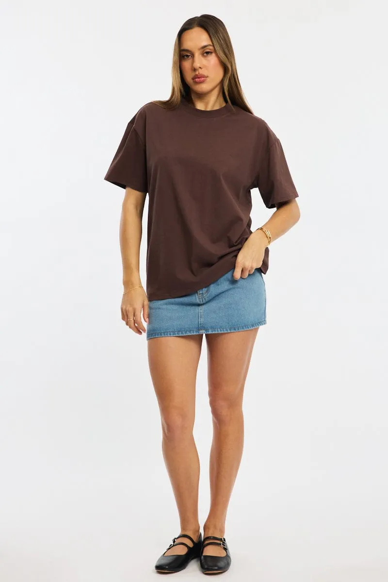 Brown Oversized Tee Short Sleeve sold by Ally Fashion product image thumbnail 2
