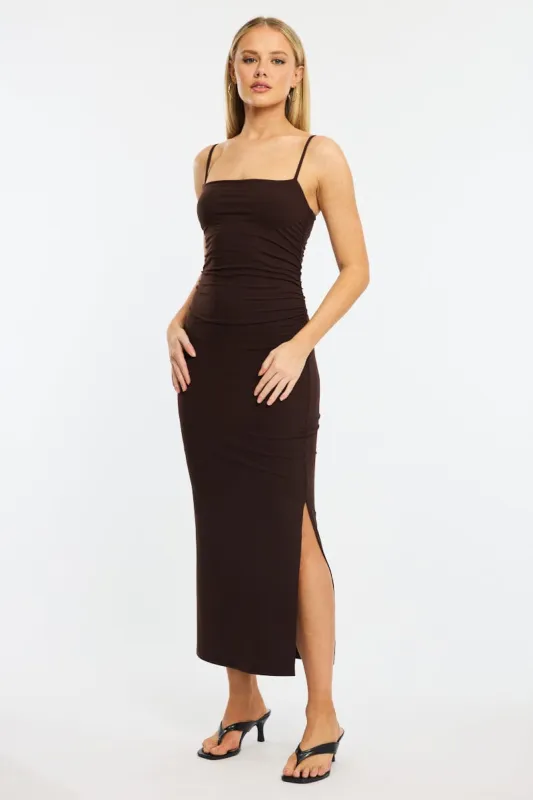 Brown Bodycon Dress Maxi sold by Ally Fashion