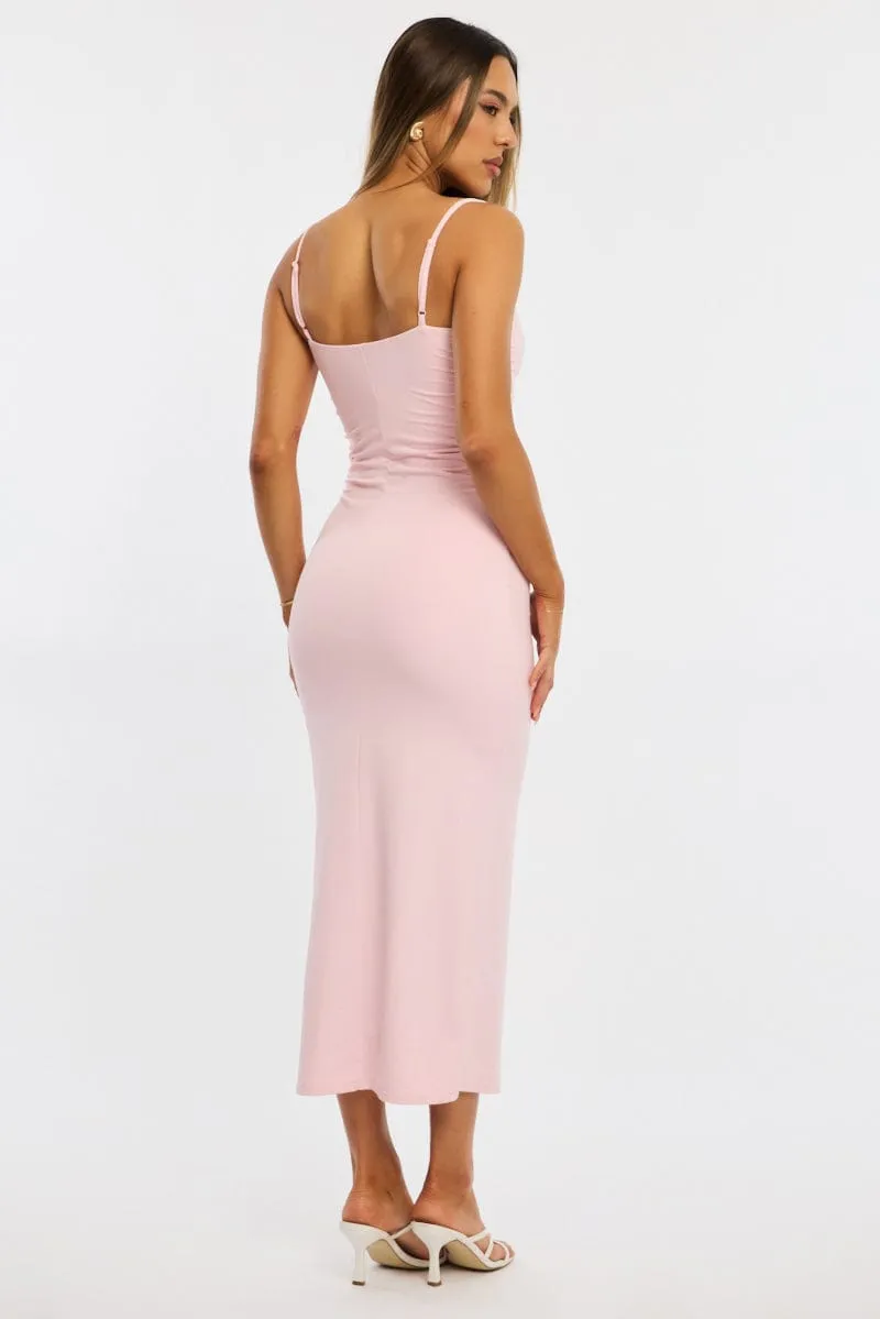 Pink Bodycon Dress Maxi sold by Ally Fashion product image thumbnail 4