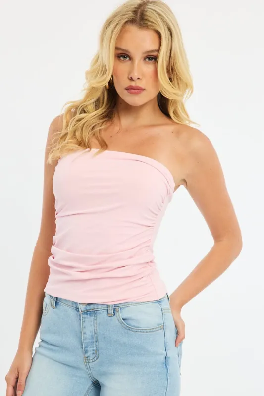 Pink Supersoft Bandeau Top sold by Ally Fashion