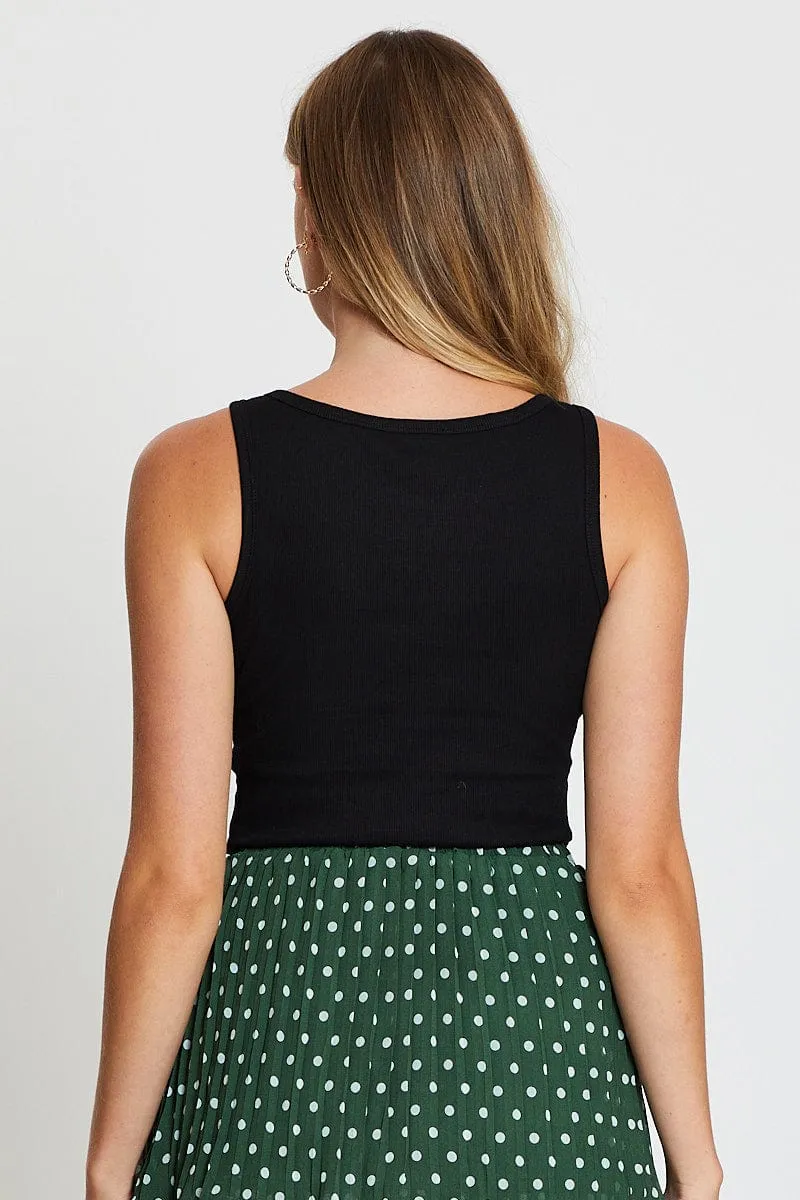 Black Lettuce Hem Tank sold by Ally Fashion product image thumbnail 5