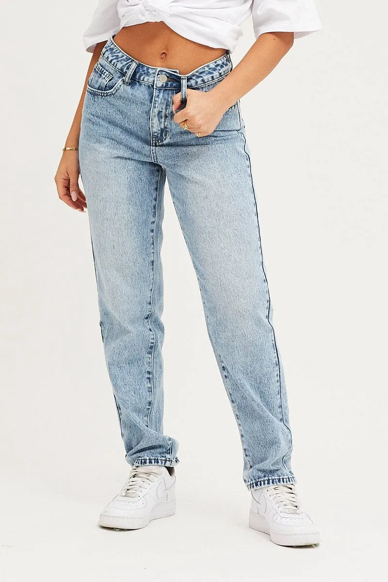 Blue Denim Jean High Rise Straight sold by Ally Fashion product image thumbnail 2