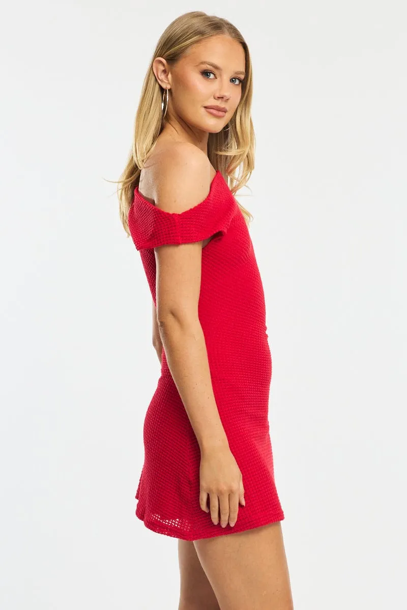Red Off Shoulder Dress Mini sold by Ally Fashion product image thumbnail 3