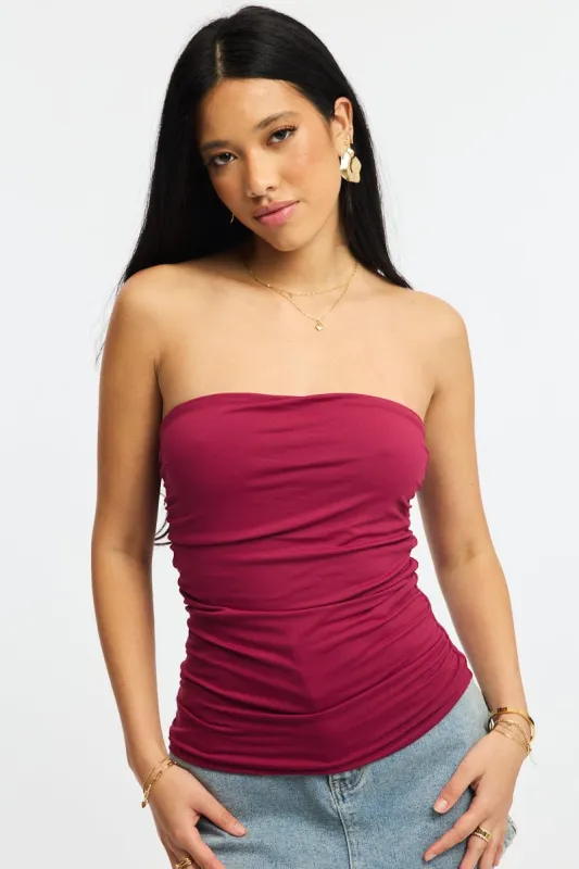 Red Supersoft Bandeau Top sold by Ally Fashion