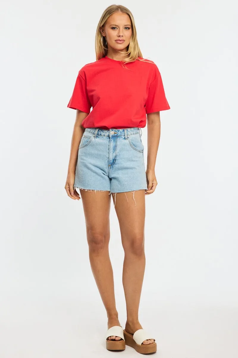 Red Oversized Tee Short Sleeve sold by Ally Fashion product image thumbnail 2