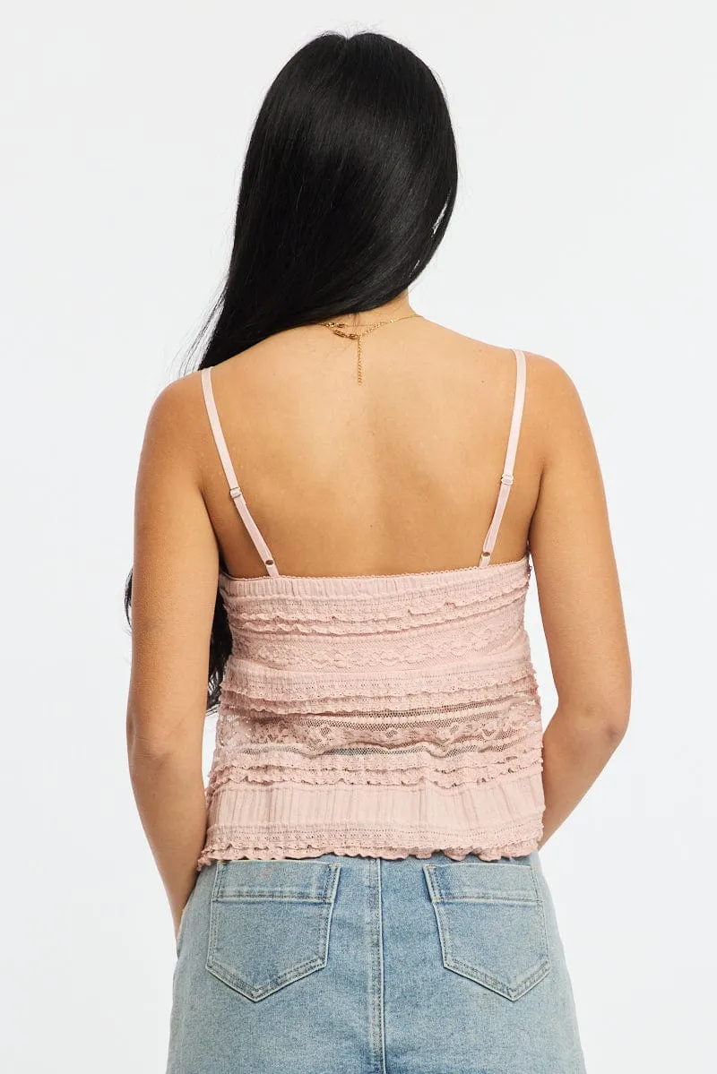 Pink Lace Cami sold by Ally Fashion product image thumbnail 4