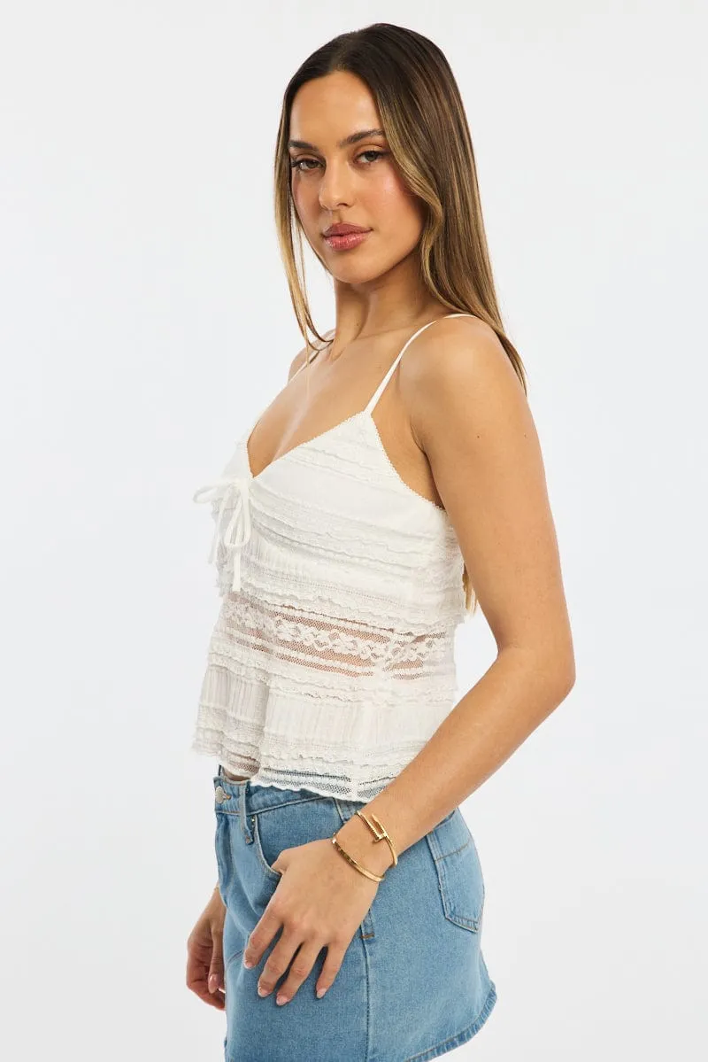 White Lace Cami sold by Ally Fashion product image thumbnail 3