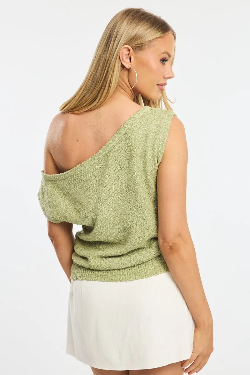Green Asymmetrical Knit Top sold by Ally Fashion product image thumbnail 4