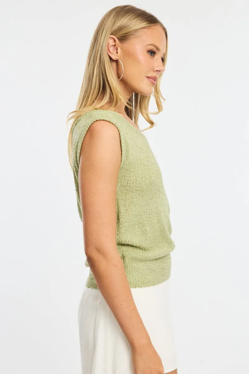 Green Asymmetrical Knit Top sold by Ally Fashion product image thumbnail 3