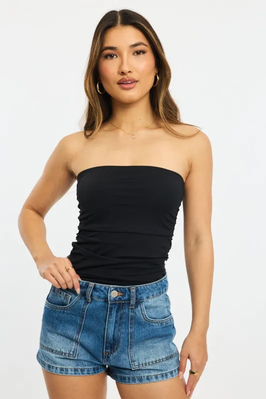 Black Supersoft Bandeau Top sold by Ally Fashion