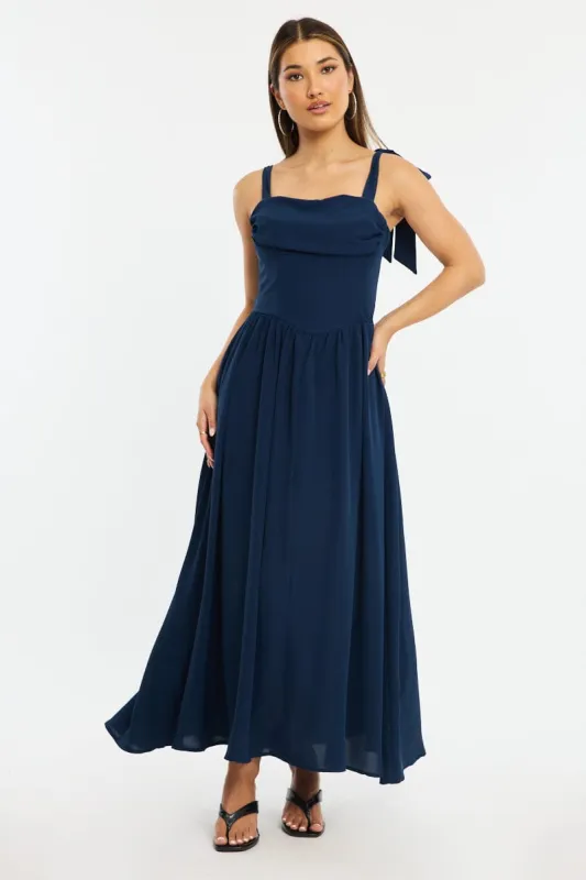 Blue Maxi Dress Tie Shoulder sold by Ally Fashion