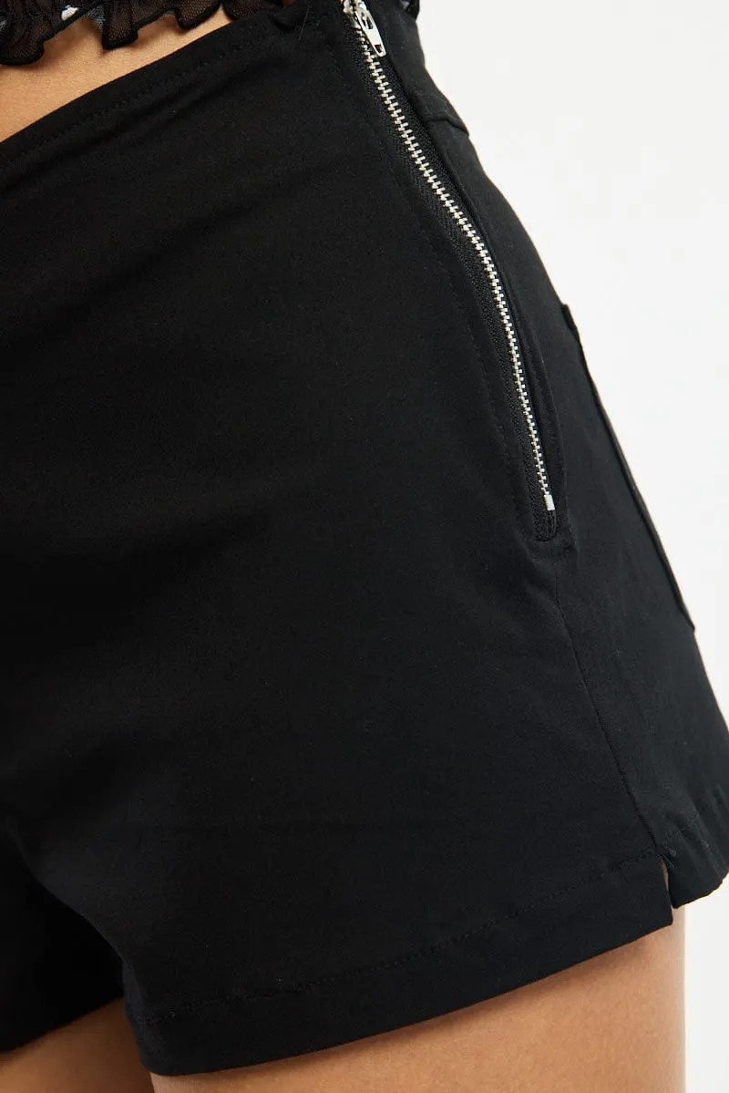 Black Low Rise Short Side Zipper sold by Ally Fashion product image thumbnail 5