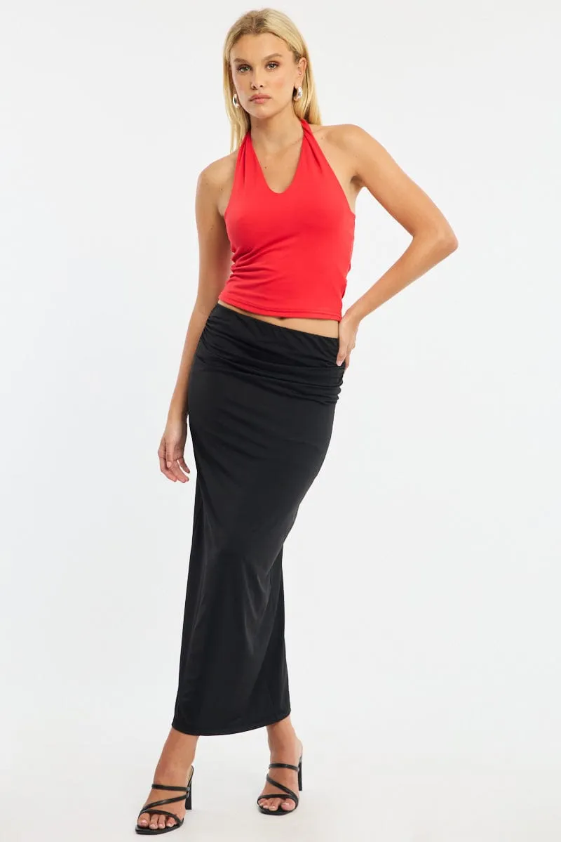 Red Supersoft Halter Neck Top sold by Ally Fashion product image thumbnail 2