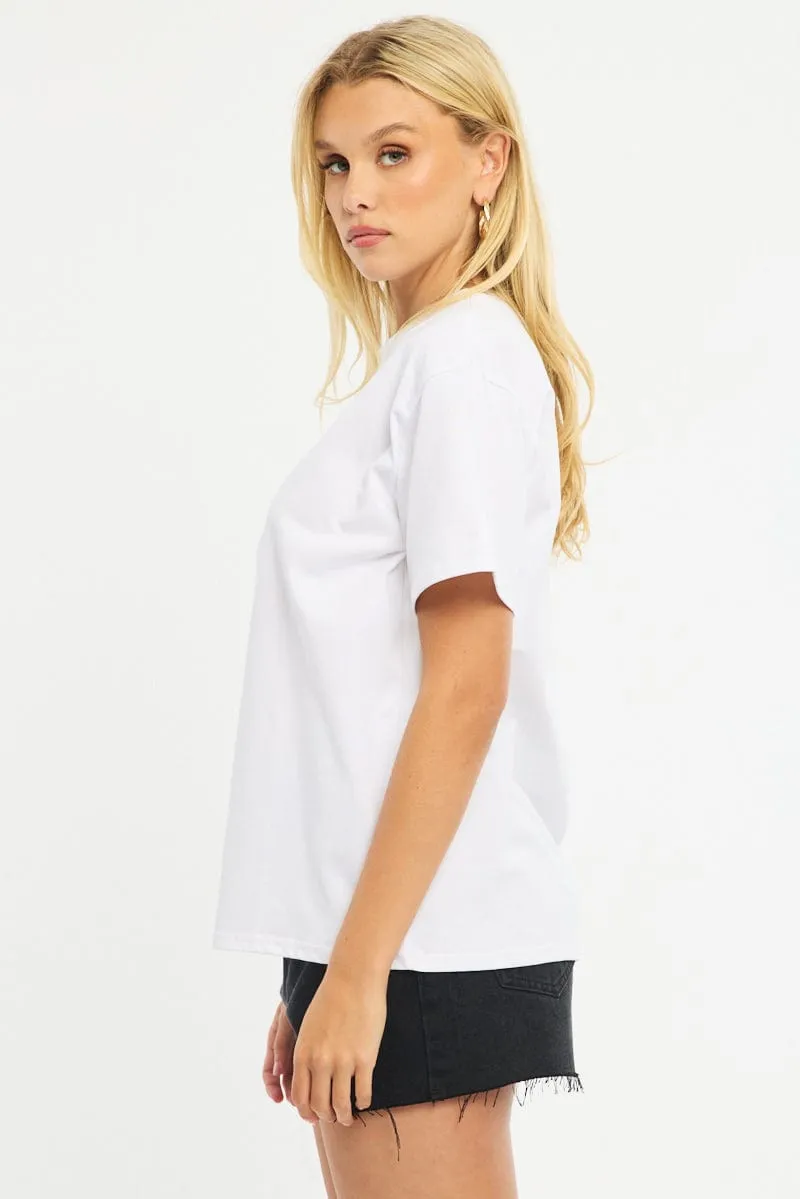 White Oversized Tee Short Sleeve sold by Ally Fashion product image thumbnail 3