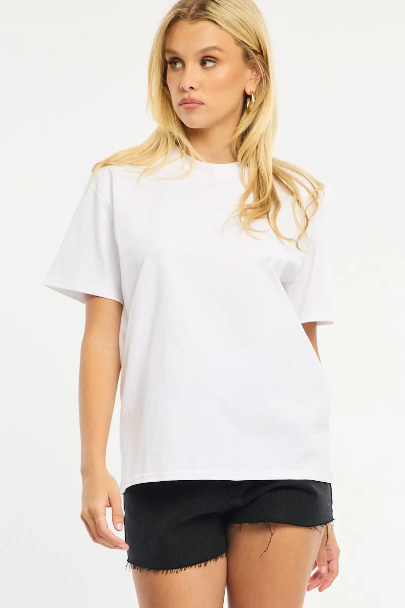 White Oversized Tee Short Sleeve sold by Ally Fashion