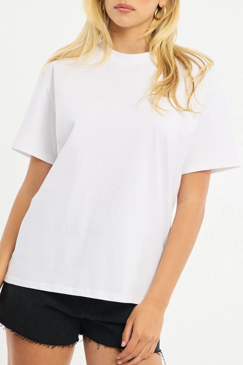 White Oversized Tee Short Sleeve sold by Ally Fashion product image thumbnail 5