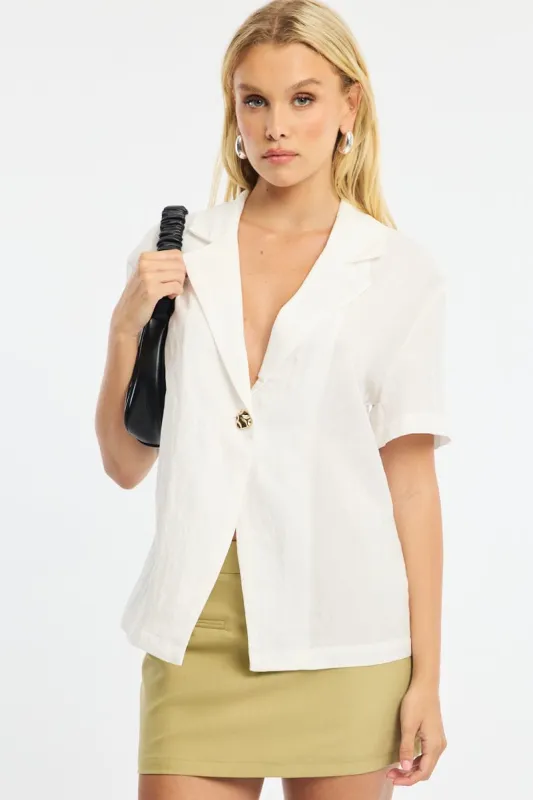 White Jacket Short Sleeve sold by Ally Fashion