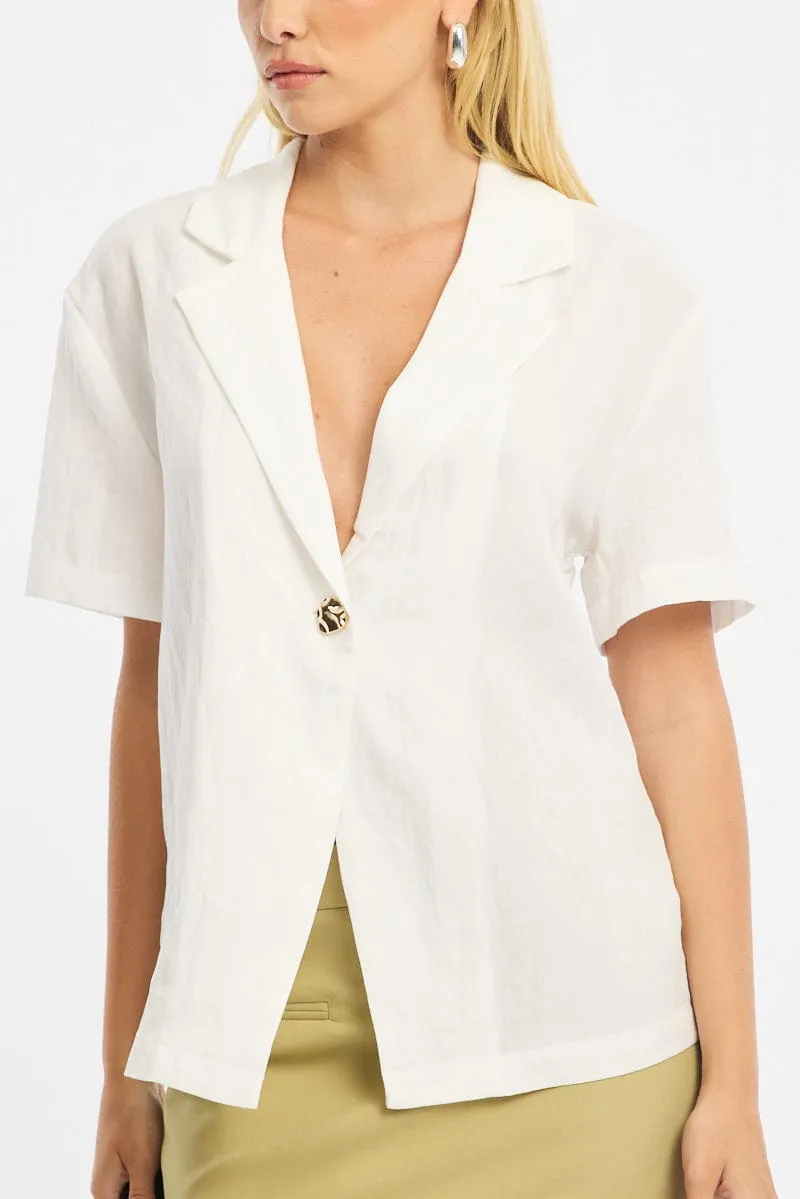 White Jacket Short Sleeve sold by Ally Fashion product image thumbnail 5
