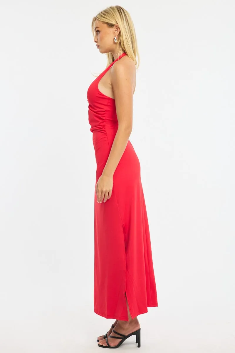 Red Maxi Dress Halter Neck sold by Ally Fashion product image thumbnail 3