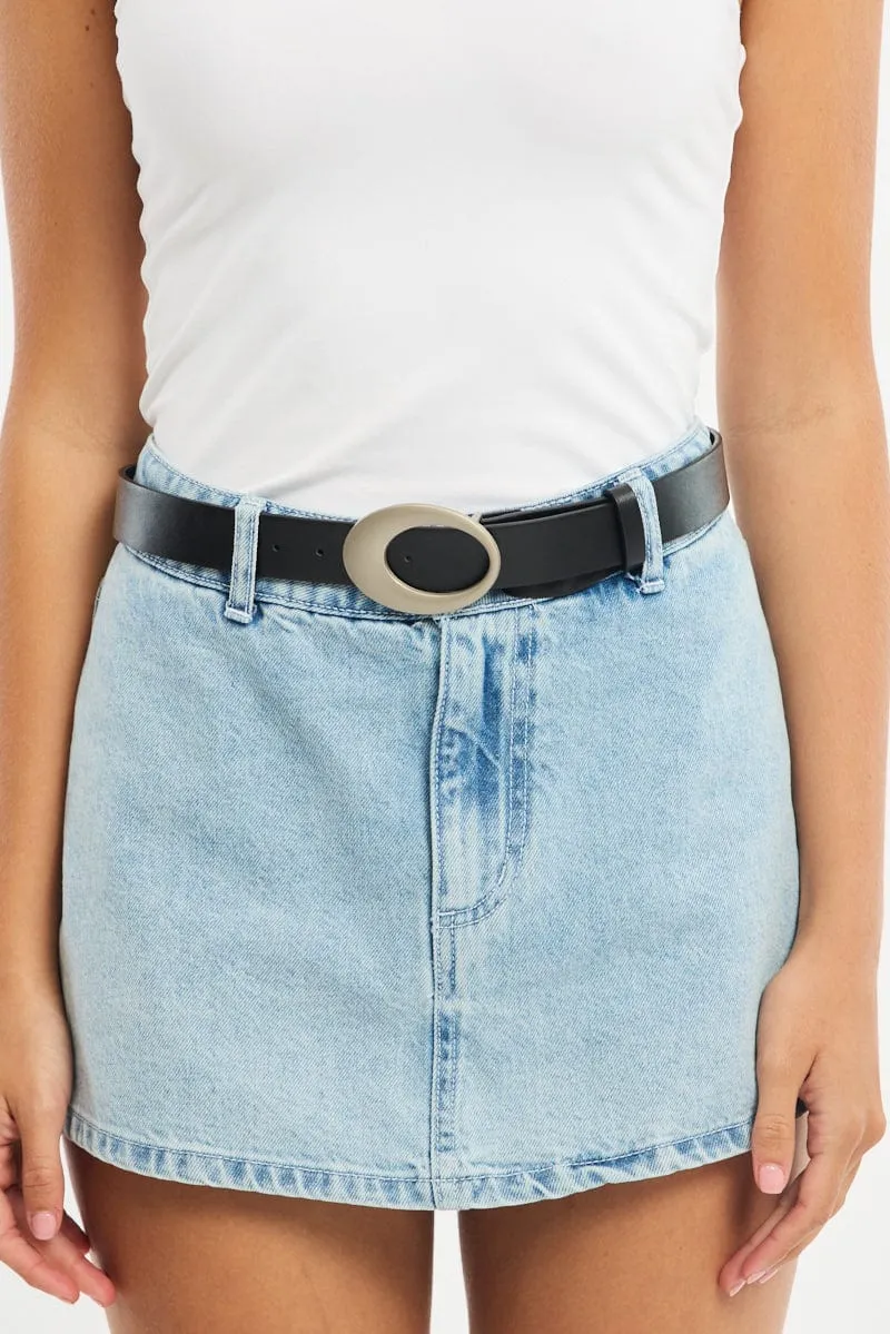 Black Oval Buckle Belt sold by Ally Fashion product image thumbnail 2