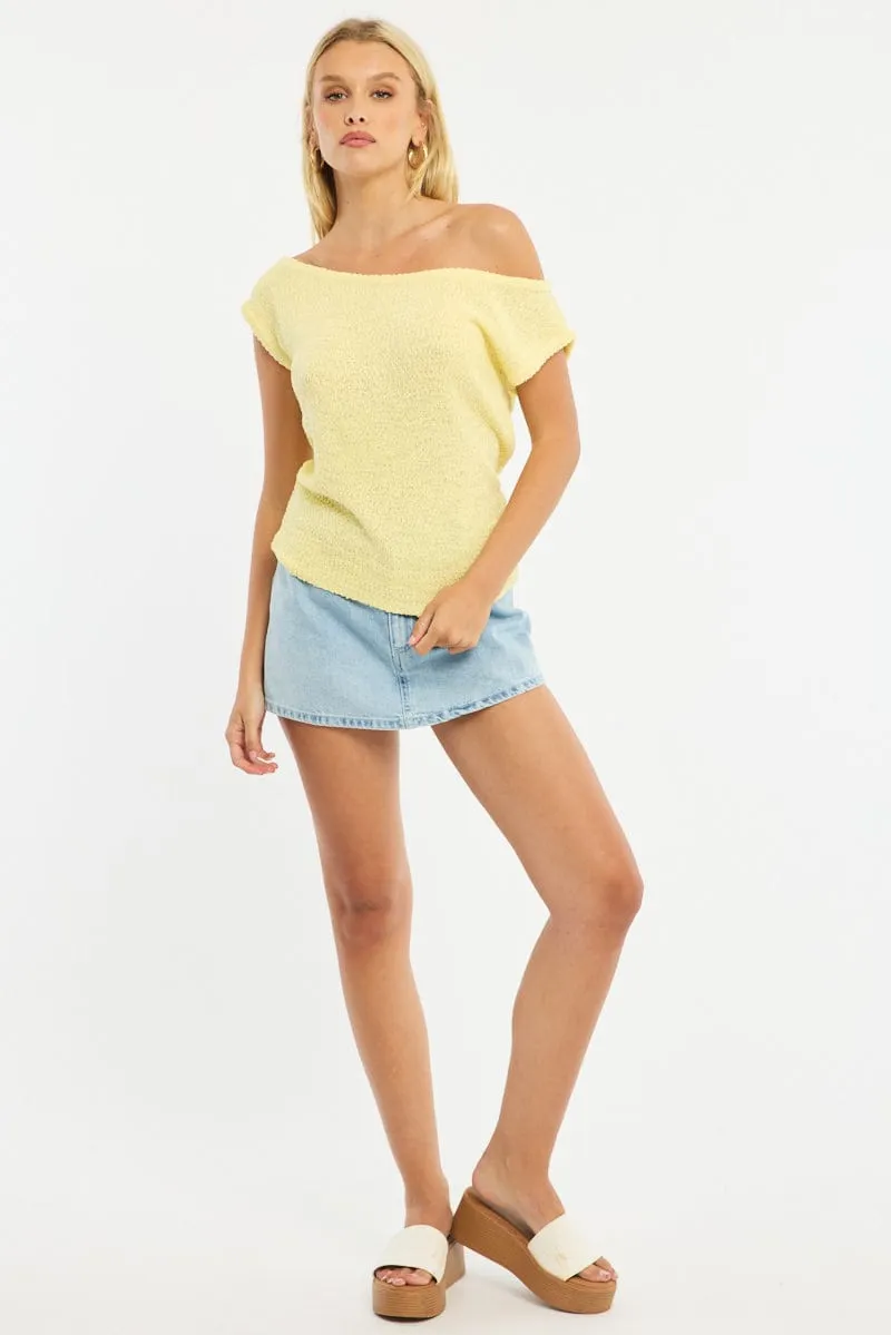 Yellow Asymmetrical Knit Top sold by Ally Fashion product image thumbnail 2
