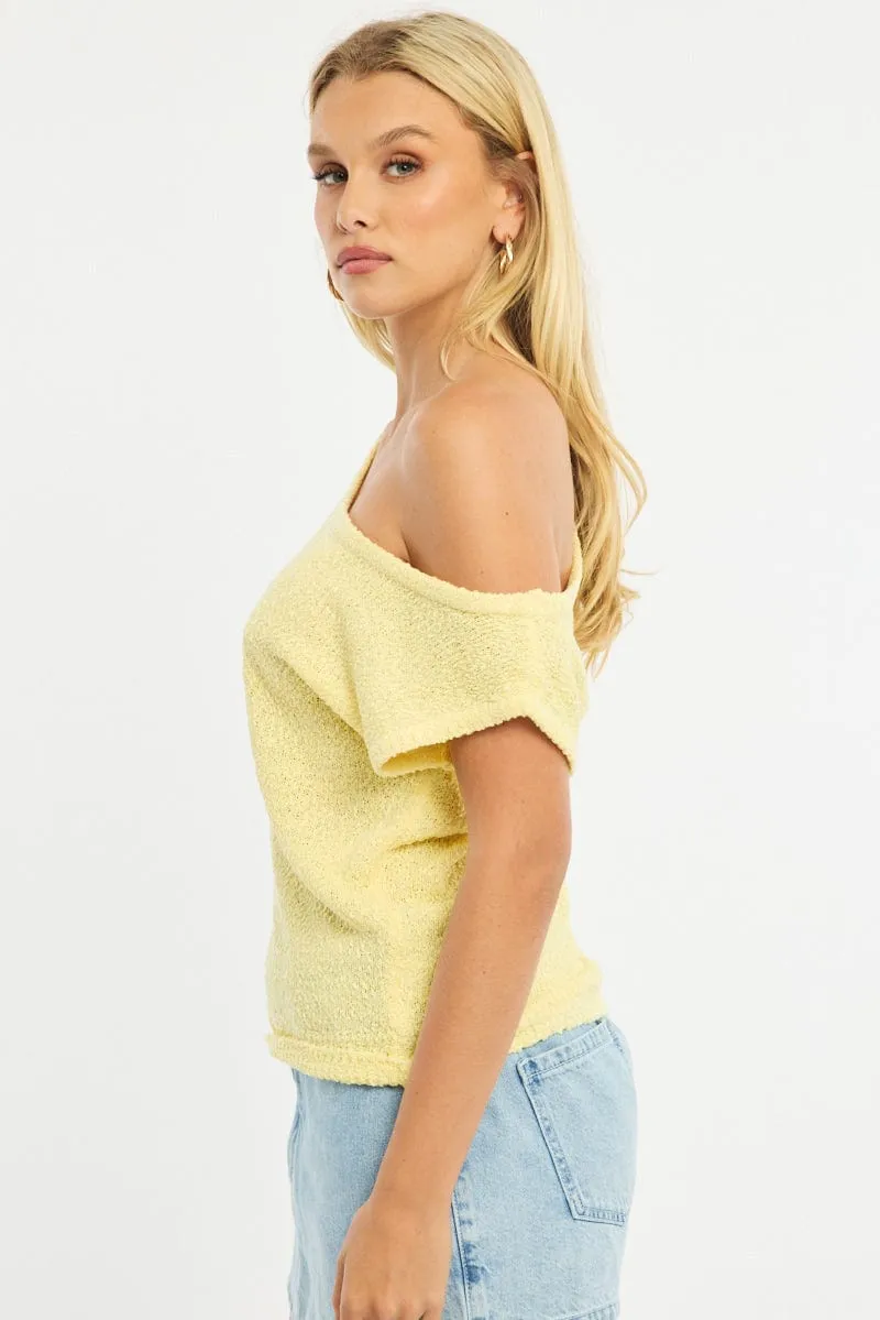 Yellow Asymmetrical Knit Top sold by Ally Fashion product image thumbnail 3