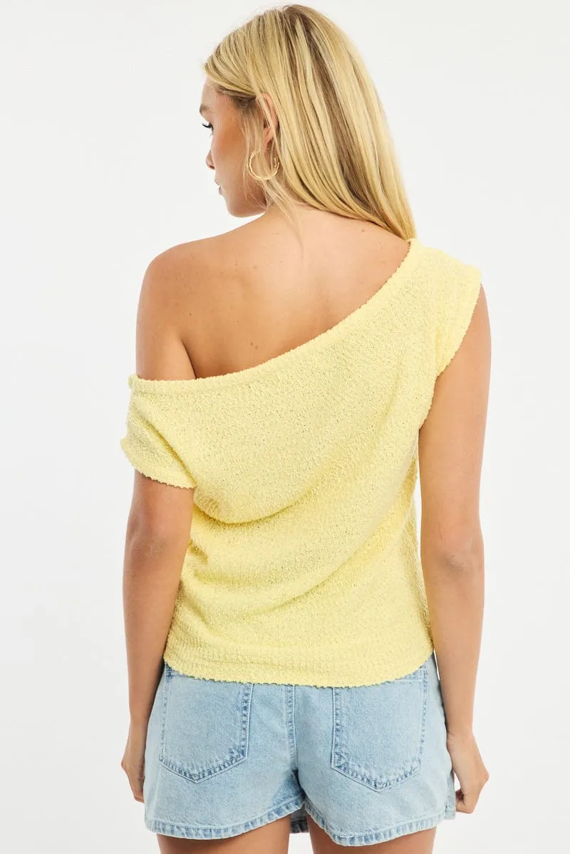 Yellow Asymmetrical Knit Top sold by Ally Fashion product image thumbnail 4