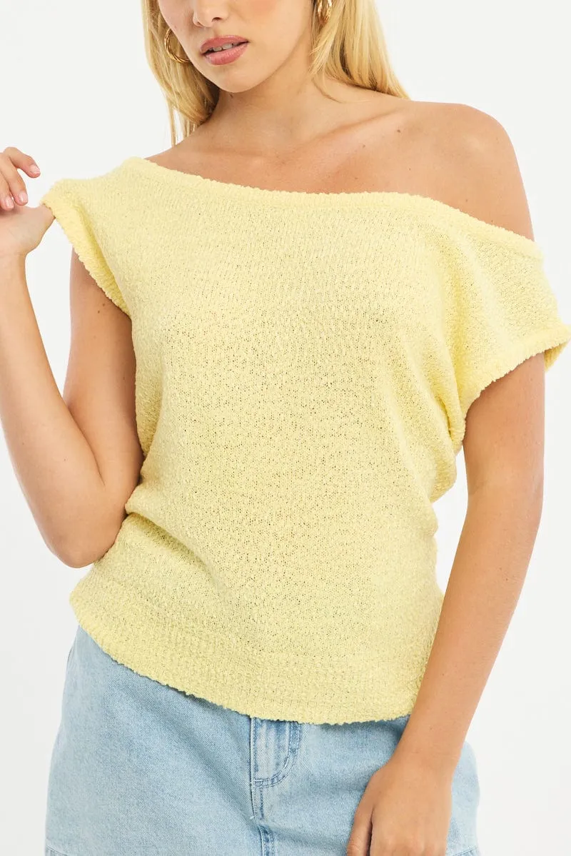 Yellow Asymmetrical Knit Top sold by Ally Fashion product image thumbnail 5
