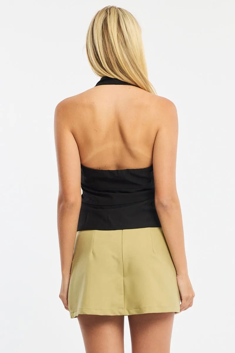 Green Mini Skort Skirt High Rise Pocket Detail Tailored sold by Ally Fashion product image thumbnail 5