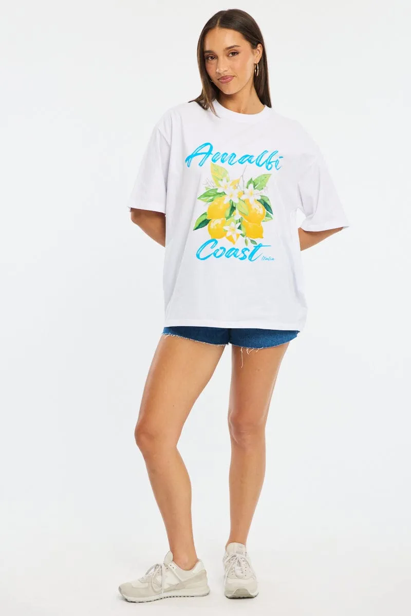 White Graphic Tee Short Sleeve sold by Ally Fashion product image thumbnail 2