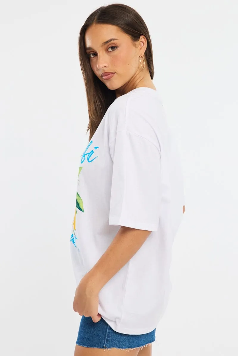 White Graphic Tee Short Sleeve sold by Ally Fashion product image thumbnail 3