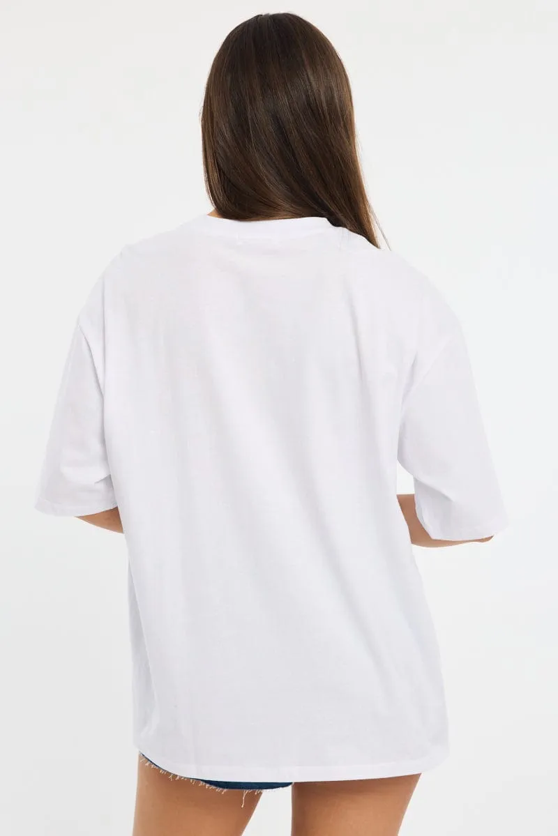 White Graphic Tee Short Sleeve sold by Ally Fashion product image thumbnail 4
