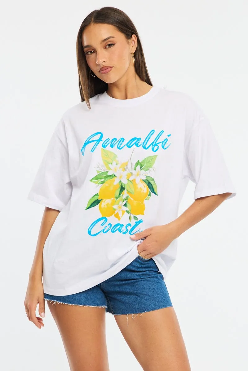 White Graphic Tee Short Sleeve sold by Ally Fashion