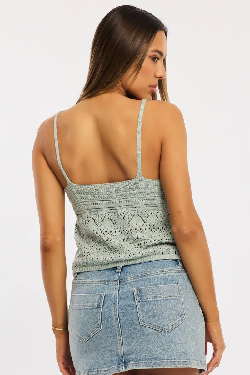 Green Crochet Top Tie Front sold by Ally Fashion product image thumbnail 4