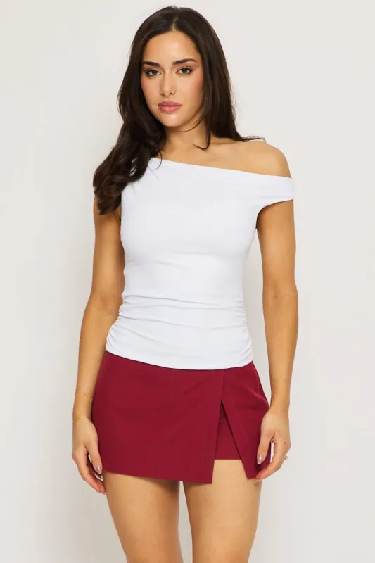 White Off Shoulder Top sold by Ally Fashion