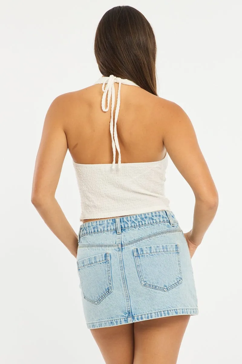 Denim Mini Skirt Mid Rise Regular Fit sold by Ally Fashion product image thumbnail 5