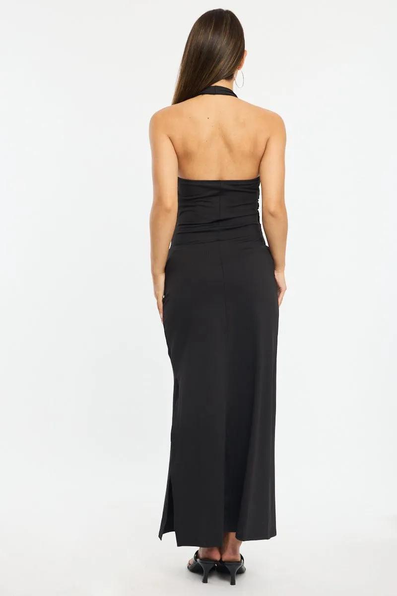 Black Maxi Dress Halter Neck sold by Ally Fashion product image thumbnail 4