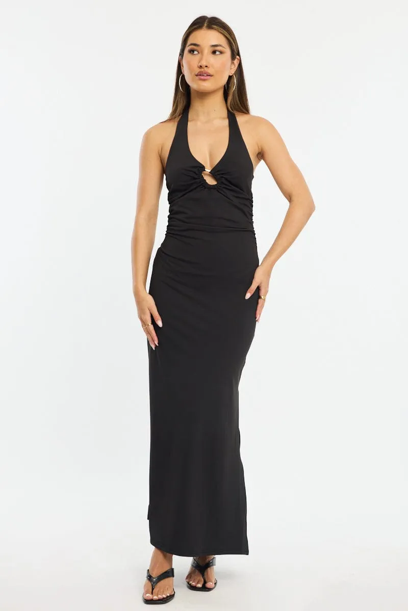 Black Maxi Dress Halter Neck sold by Ally Fashion