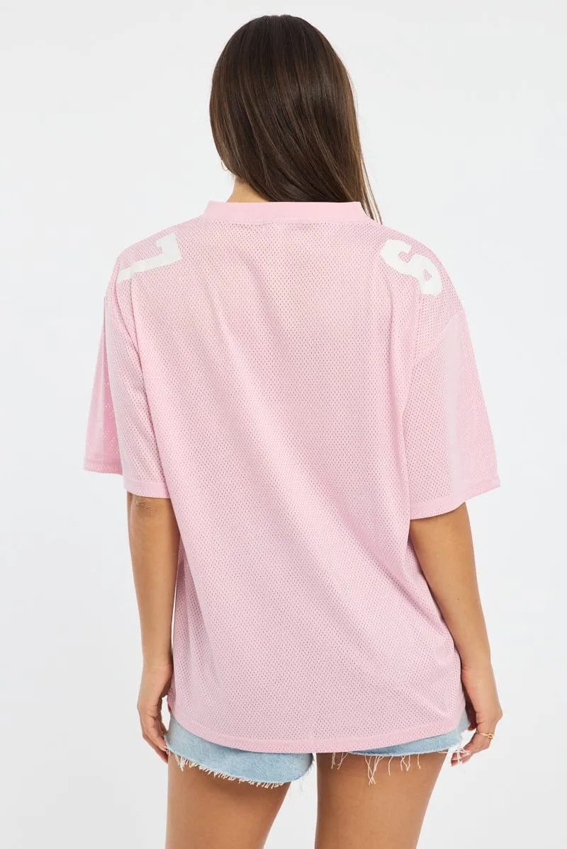 Pink Sport Tee Short Sleeve sold by Ally Fashion product image thumbnail 4