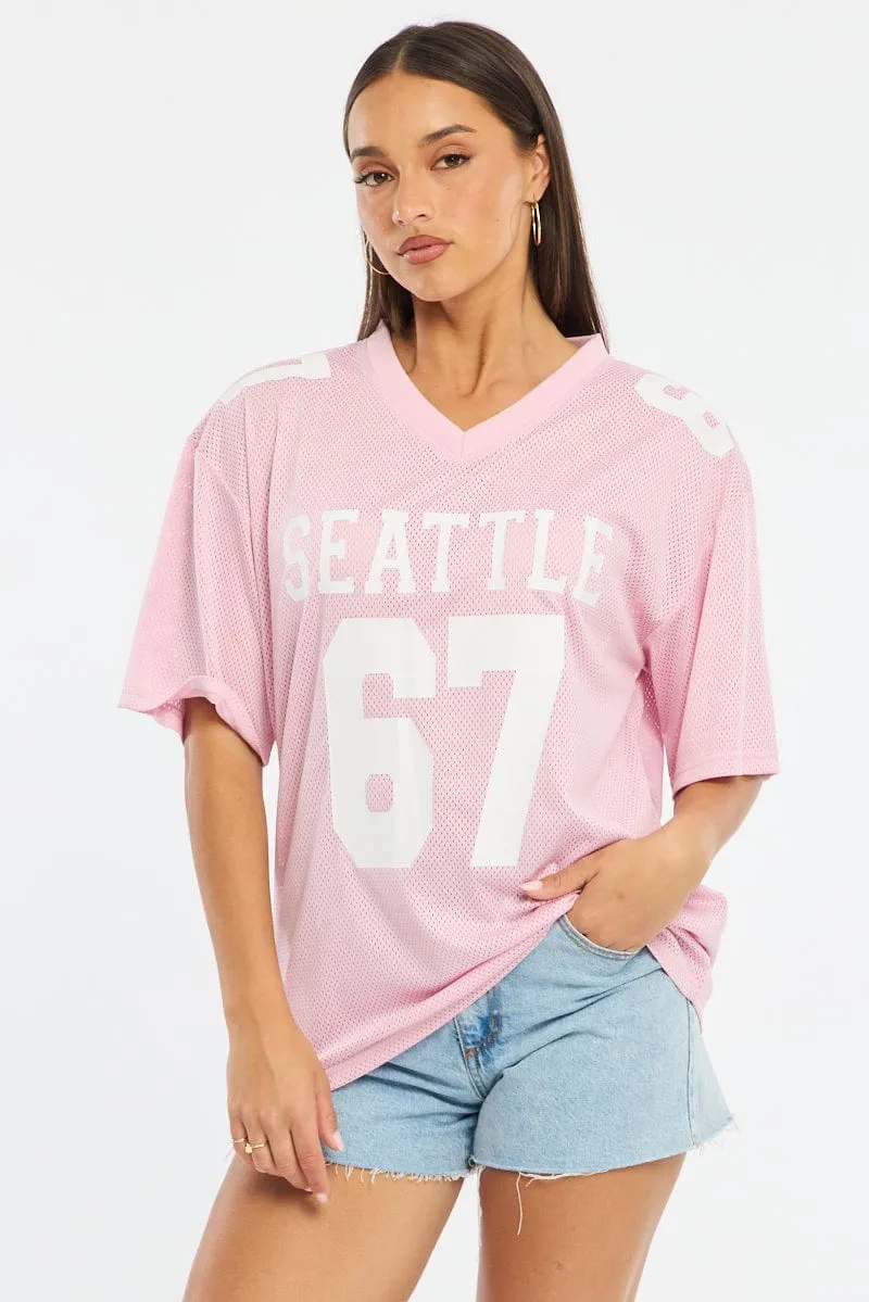 Pink Sport Tee Short Sleeve sold by Ally Fashion