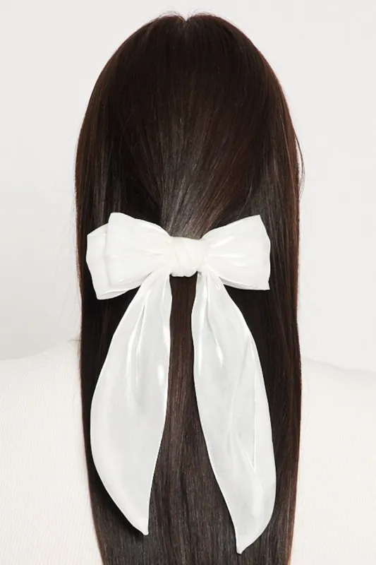 White Bow Hair Clips sold by Ally Fashion