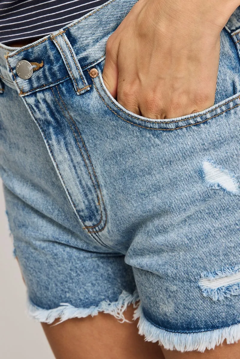 Denim Relaxed Shorts Mid Rise sold by Ally Fashion product image thumbnail 5