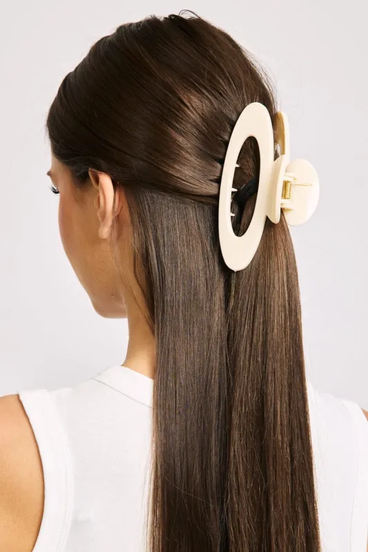 White Oval Hair Claw Clip sold by Ally Fashion