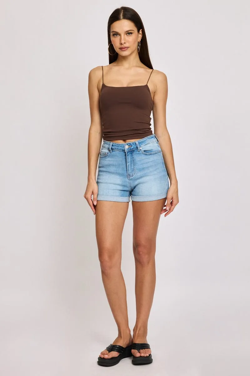 Brown Supersoft Singlet Double Layer sold by Ally Fashion product image thumbnail 2