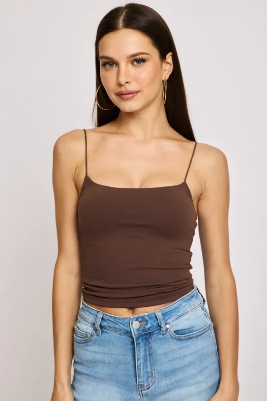 Brown Supersoft Singlet Double Layer sold by Ally Fashion