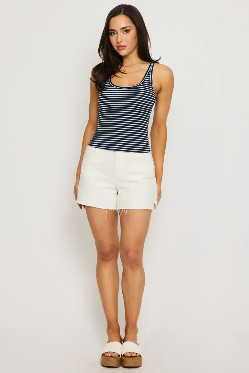 Blue Stripe Striped Tank Sleeveless sold by Ally Fashion product image thumbnail 2