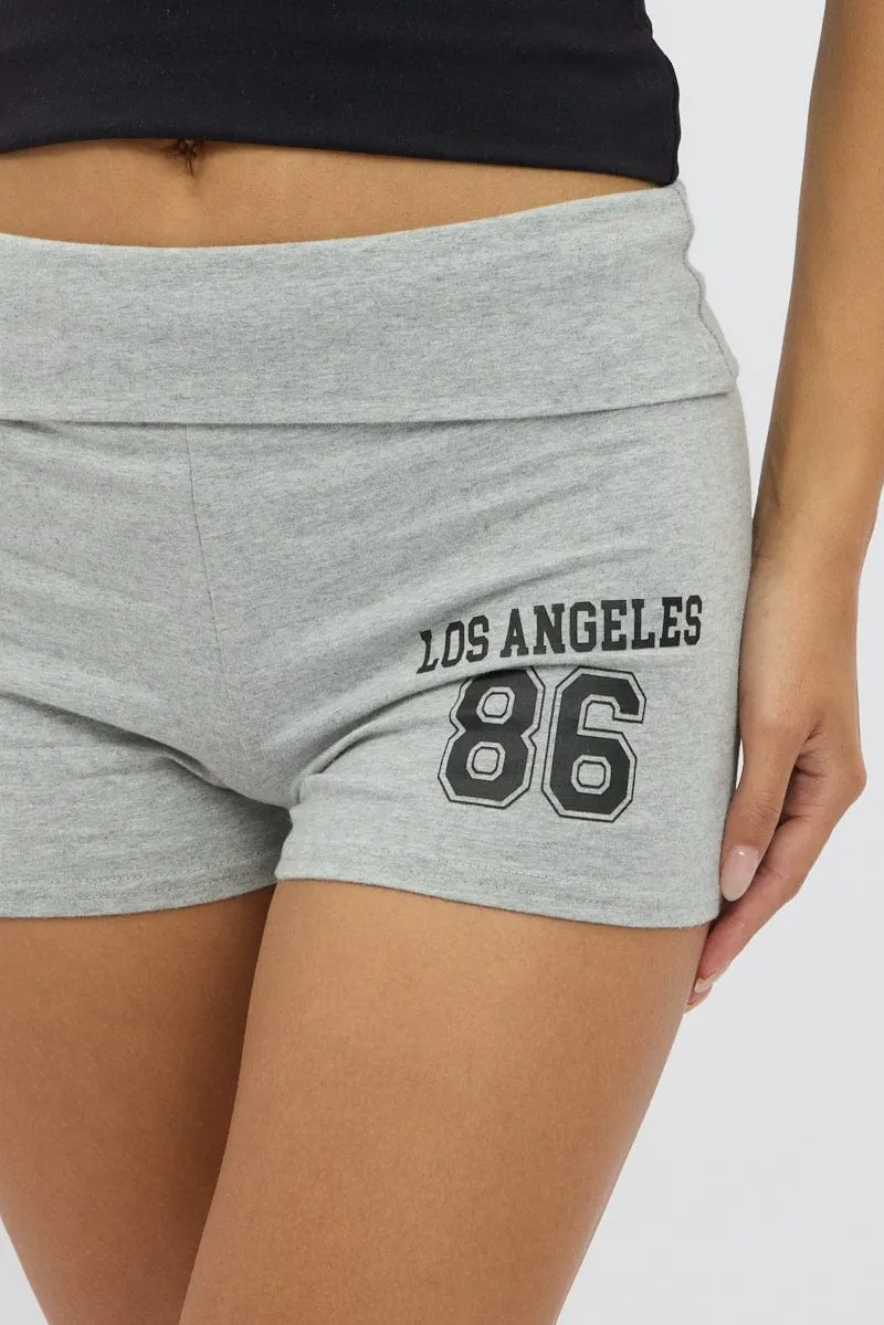 Grey Biker Shorts Folded Waist sold by Ally Fashion product image thumbnail 5