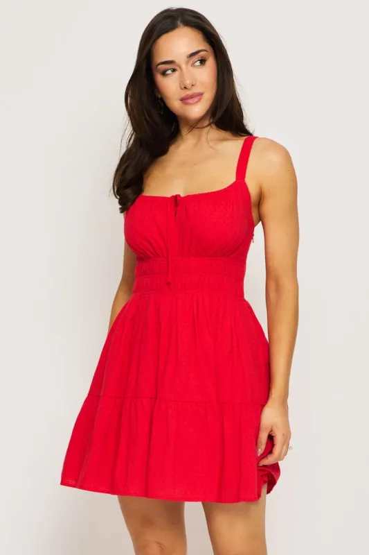 Red Fit And Flare Dress Mini sold by Ally Fashion
