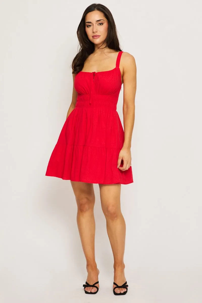 Red Fit And Flare Dress Mini sold by Ally Fashion product image thumbnail 2